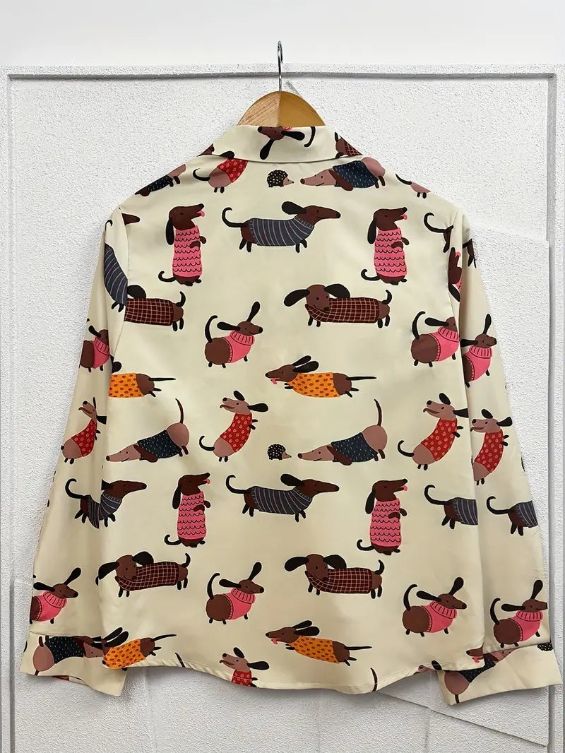 Vintage Floral Art Print Casual Shirt with Pocket