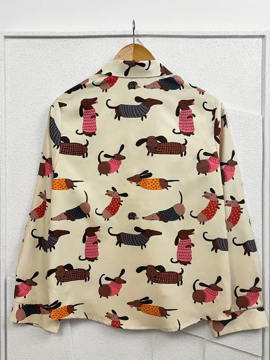 Vintage Floral Art Print Casual Shirt with Pocket