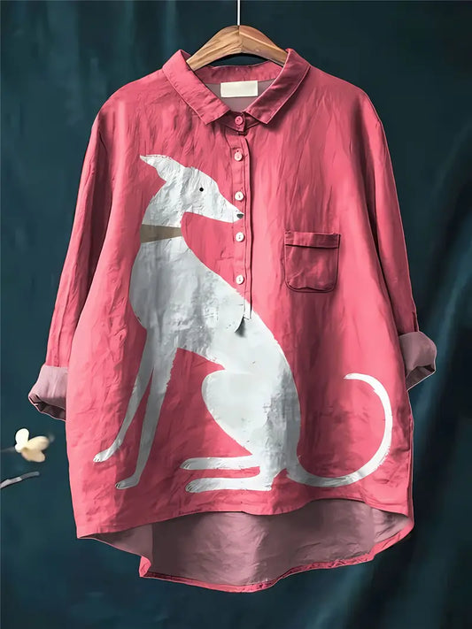Vintage Floral Art Print Casual Shirt with Pocket